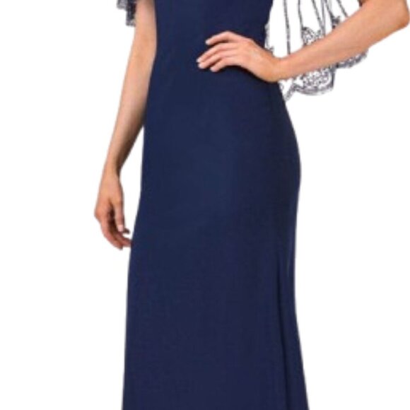 NWT Eureka Fashion 7003 Satin Mother of the Bride Dress Blue size 4XL - Picture 3 of 6